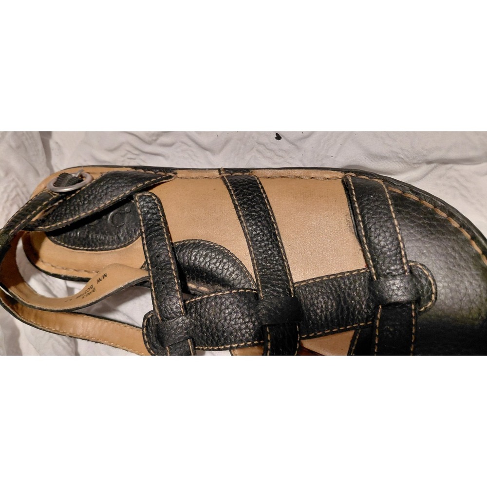 B.O.C. (Born Concept) brand strappy leather slingback sandals black Sz 9 Classic - Picture 4 of 10
